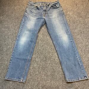 Levis 505 Denim Blue Jeans 34x30 Straight Leg Rugged Classic